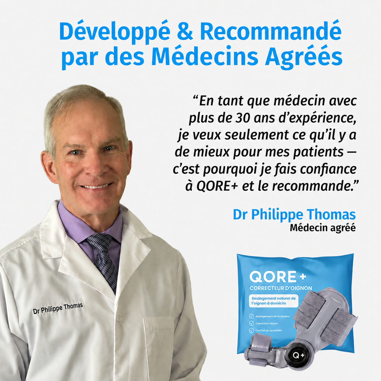 Qore+™ Correcteur d'Oignon — Hallux Valgus