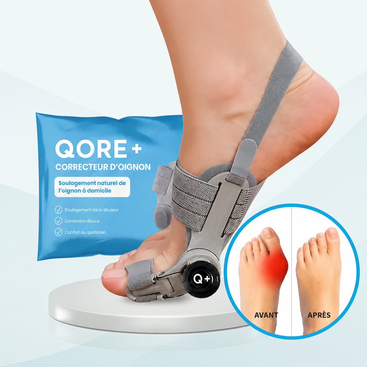 Qore+™ Correcteur d'Oignon — Hallux Valgus